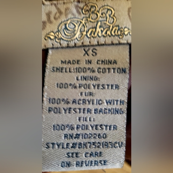 🍂BB DAKOTA GIRL'S COURDOROY & FAUX FUR HOODED JACKET | Size XSMALL🍂 - Picture 3 of 6